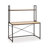VS VENTA-STOCK Bureau Carmen noir, 1 étagère, style industriel, 120 cm longueur
