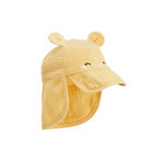 Petit Béguin Casquette cache-cou bébé en gaze de coton Camila. Coloris disponibles : Jaune