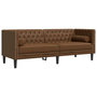Voir la diapositive 2 : VIDAXL Canape Chesterfield avec traversins 3 places similicuir daim