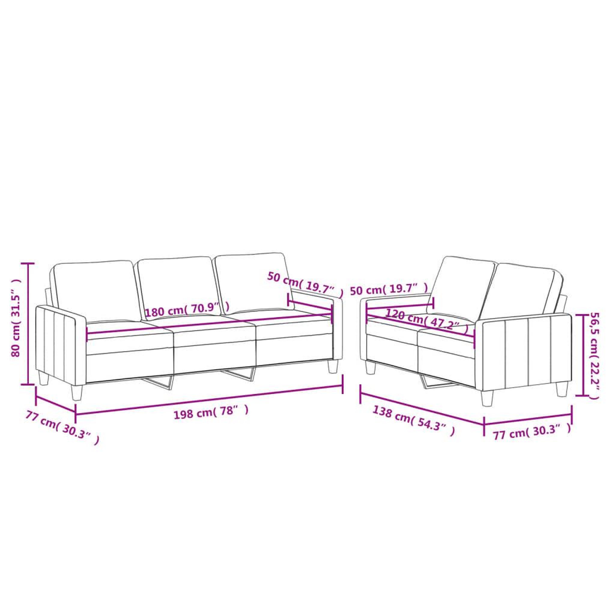 Voir la diapositive 6 : VIDAXL Ensemble de canapes 2 pcs avec coussins Creme Similicuir