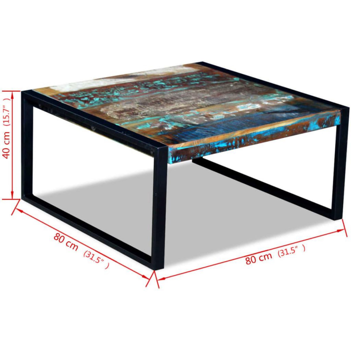 VIDAXL Table basse Bois de recuperation massif 80x80x40 cm