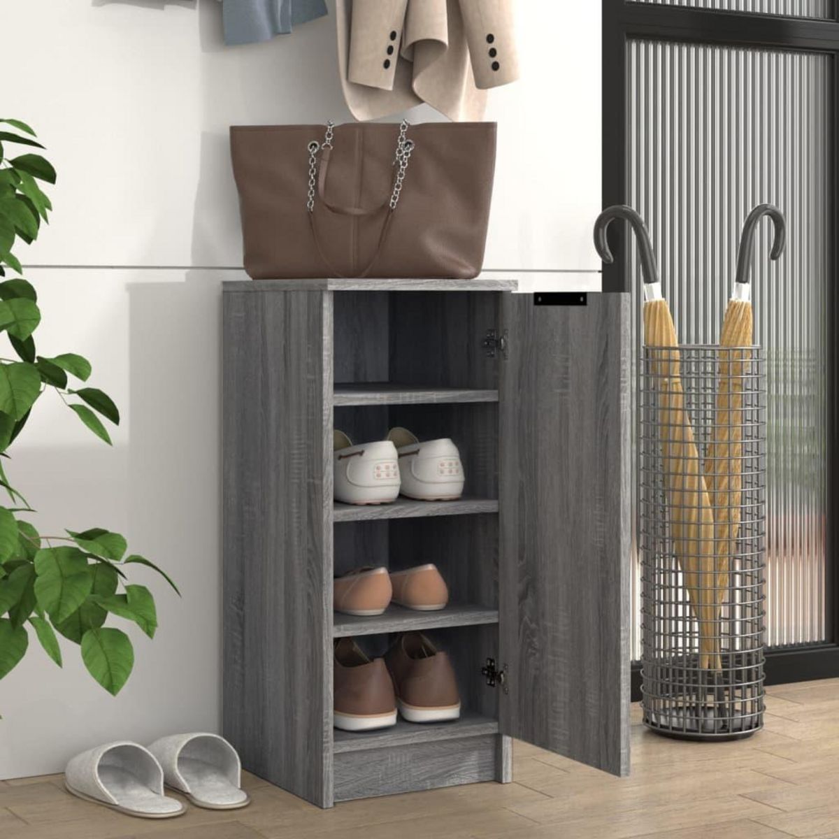VIDAXL Meuble a chaussures Sonoma gris 30x35x70 cm Bois d'ingenierie