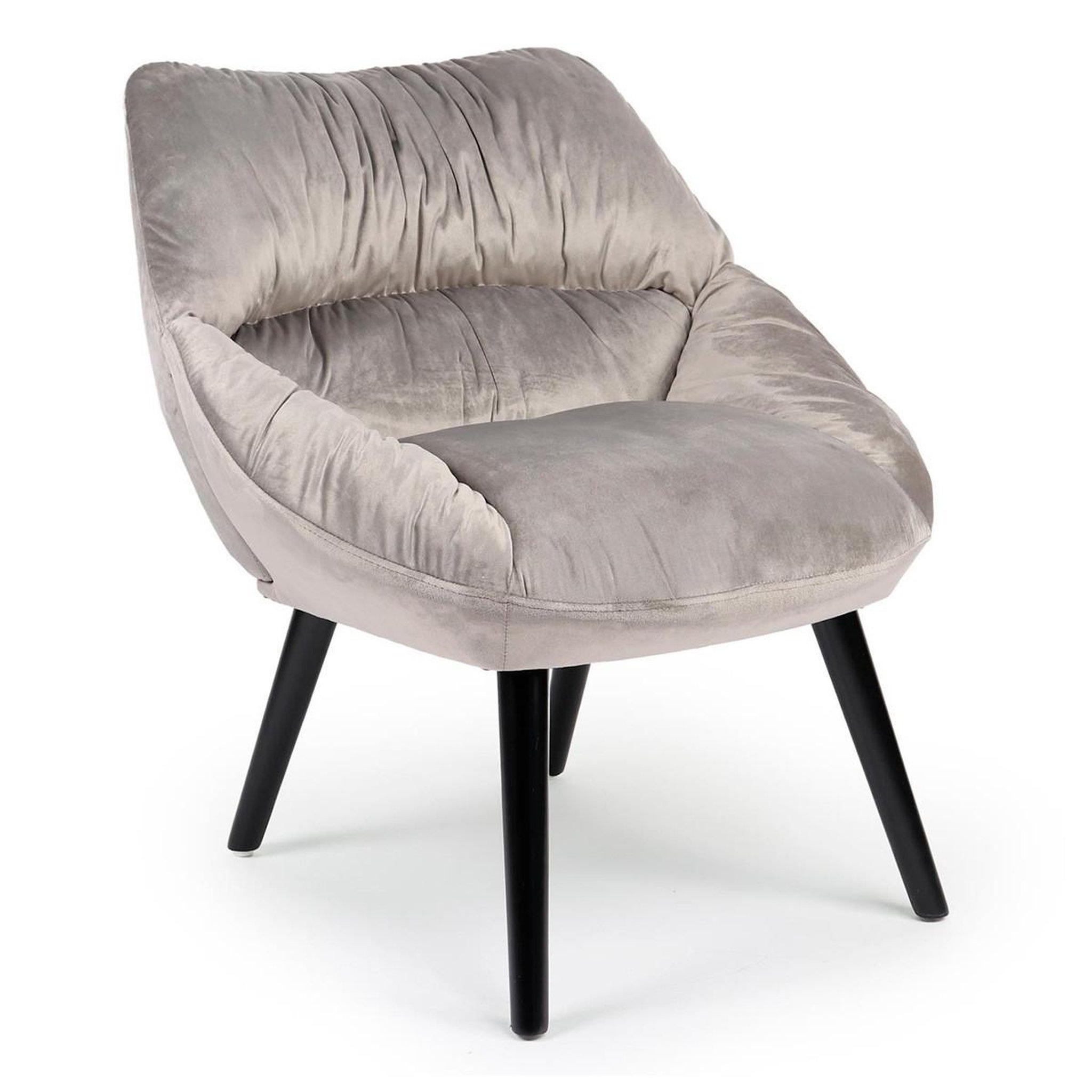 Paris Prix Fauteuil design en velours  neal  74cm gris