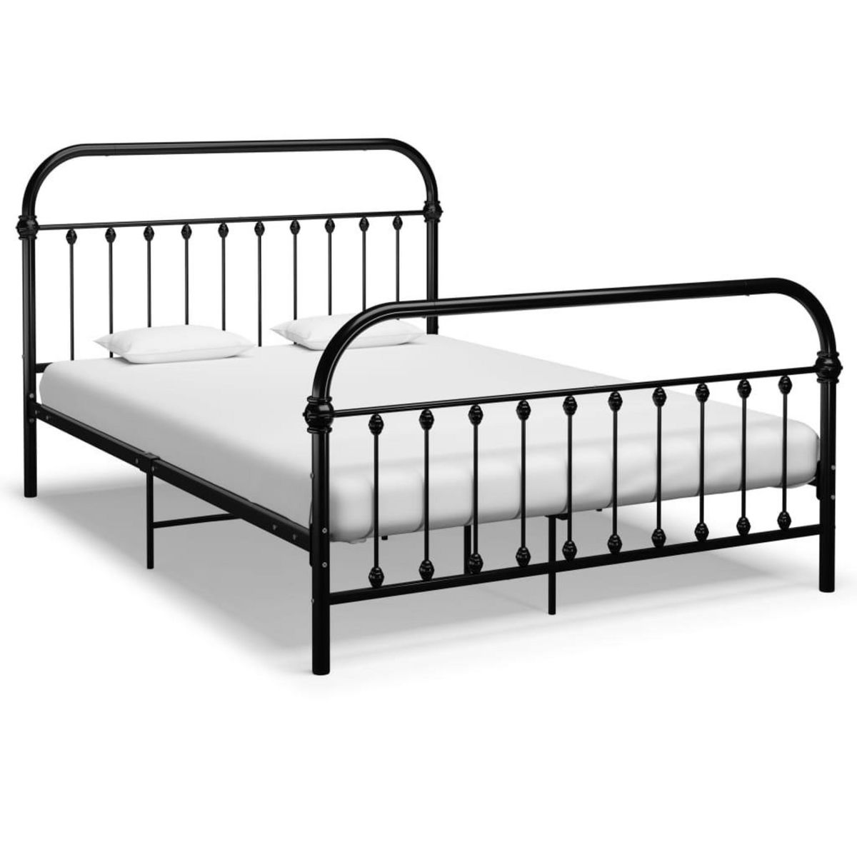 VIDAXL Cadre de lit sans matelas et tete de lit noir 160x200 cm metal