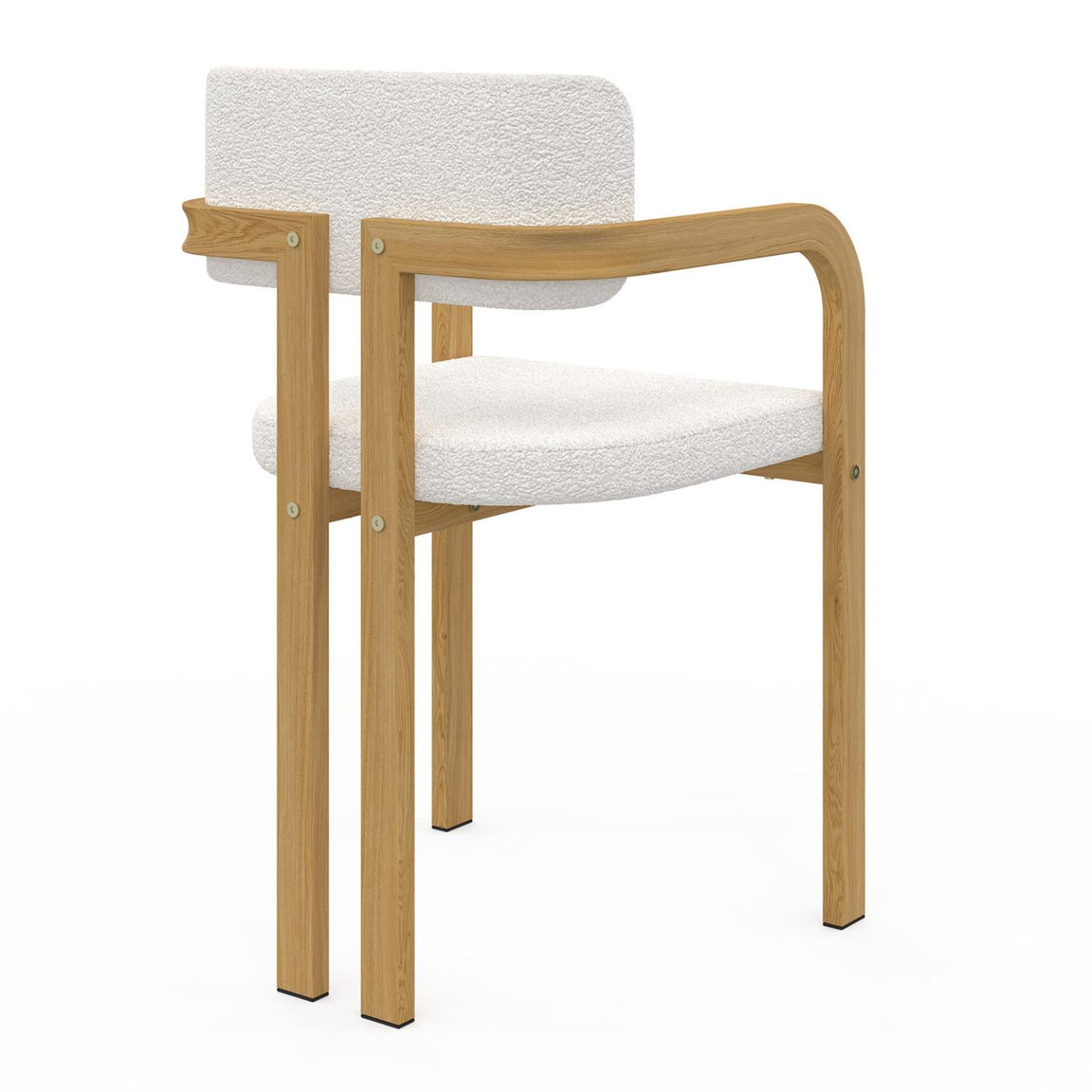 Voir la diapositive 4 : ID MARKET Lot de 2 chaises de salle à manger, fauteuils de table esma en métal effet bois et tissu bouclette avec accoudoirs
