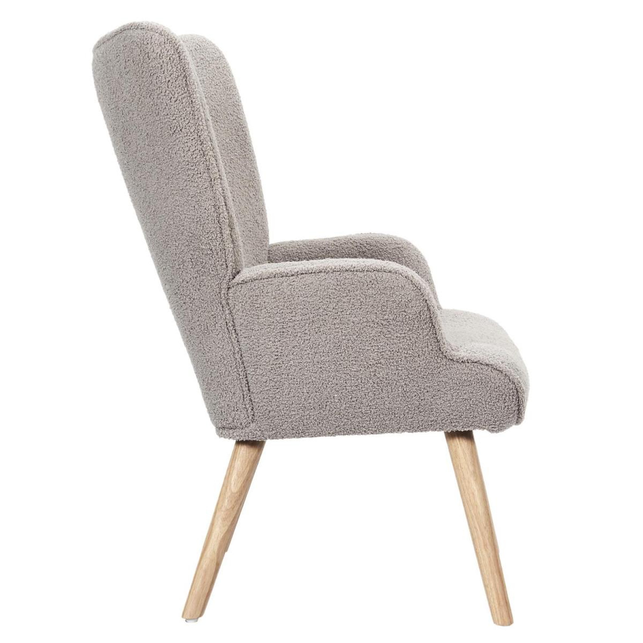 Voir la diapositive 3 : The Home Deco Factory Fauteuil bouclette  rhea  96cm taupe