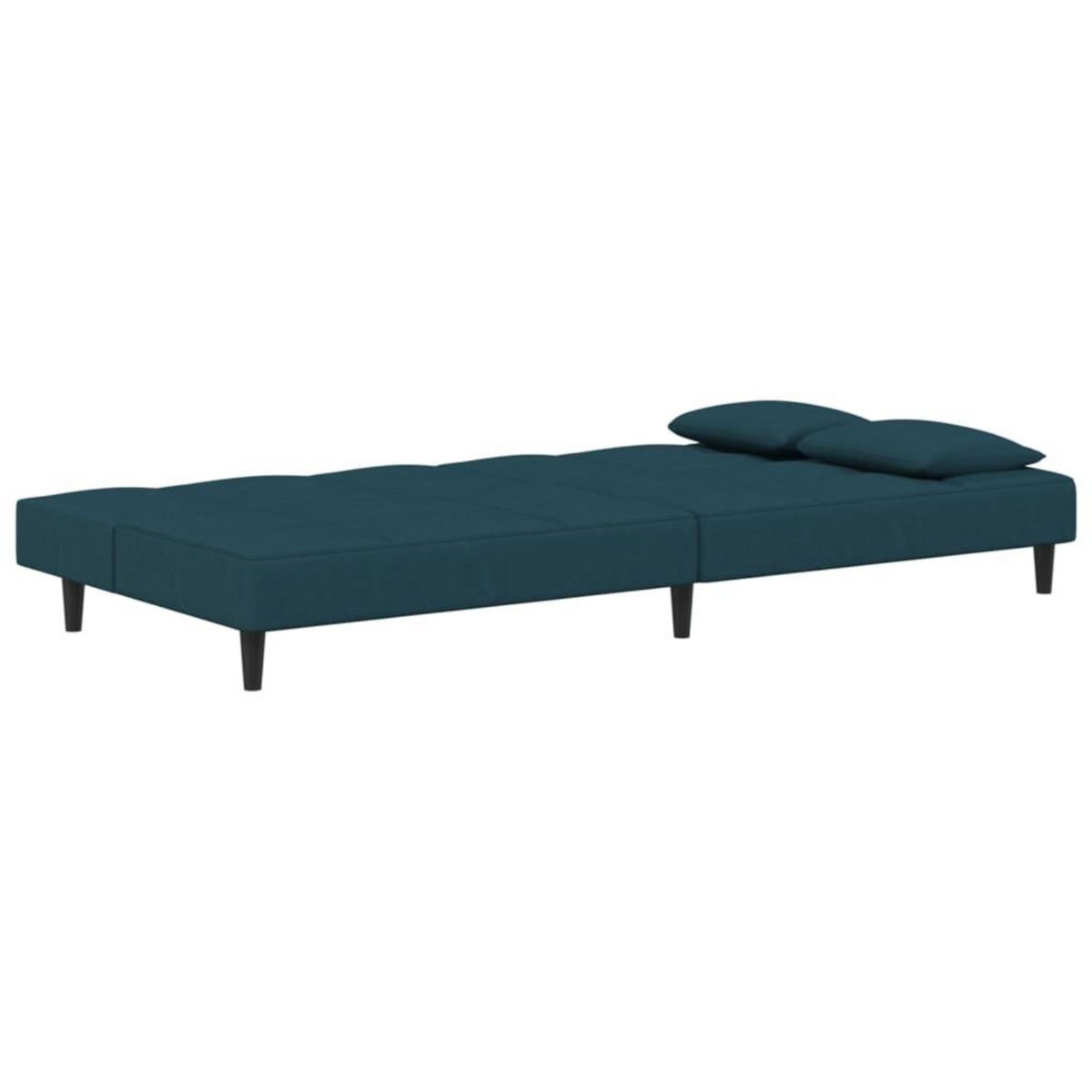VIDAXL Canape-lit a 2 places avec deux oreillers bleu velours