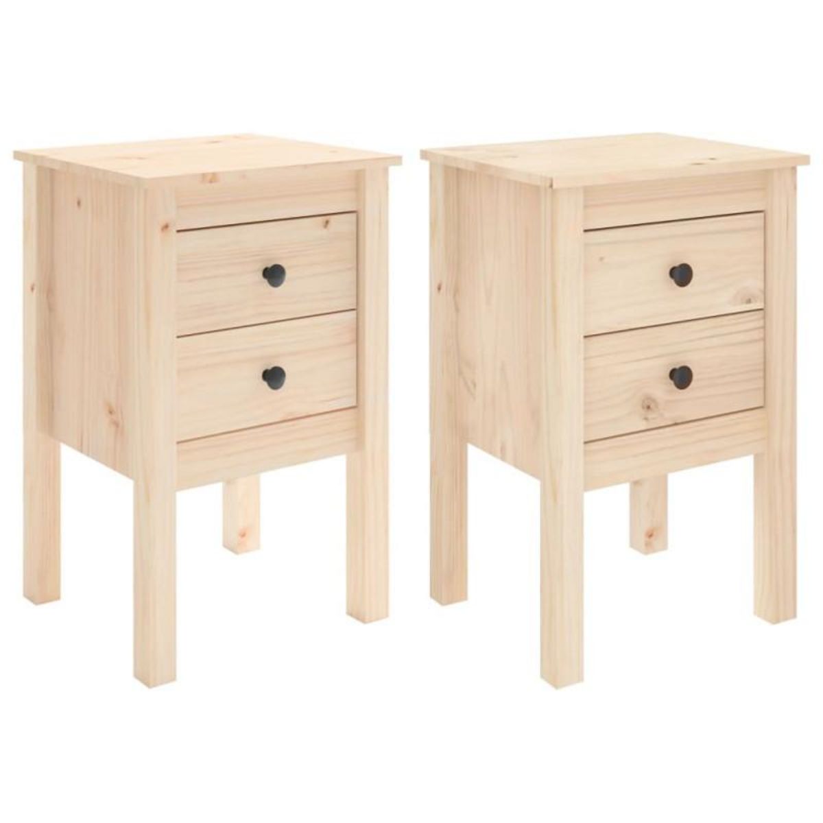 VIDAXL Tables de chevet 2 pcs 40x35x61,5 cm Bois de pin massif