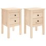 Voir la diapositive 2 : VIDAXL Tables de chevet 2 pcs 40x35x61,5 cm Bois de pin massif