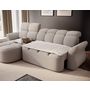 Voir la diapositive 5 : BEST MOBILIER Brume - canapé d'angle gauche 4 places convertible électrique avec coffre et têtières réglables en tissu bouclette