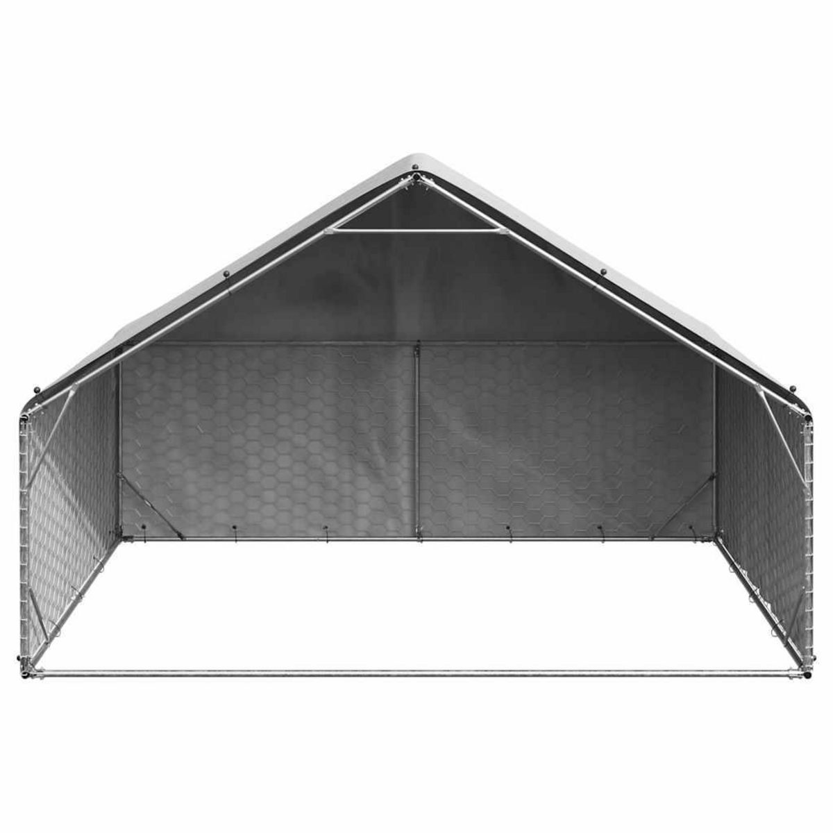 VIDAXL Chenil d'exterieur pour chiens housse 3x2x1,9 m acier galvanise