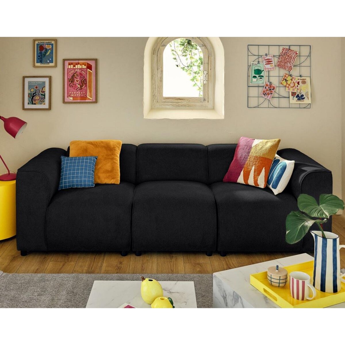 LISA DESIGN Suaro - module d'assise en tissu texturé