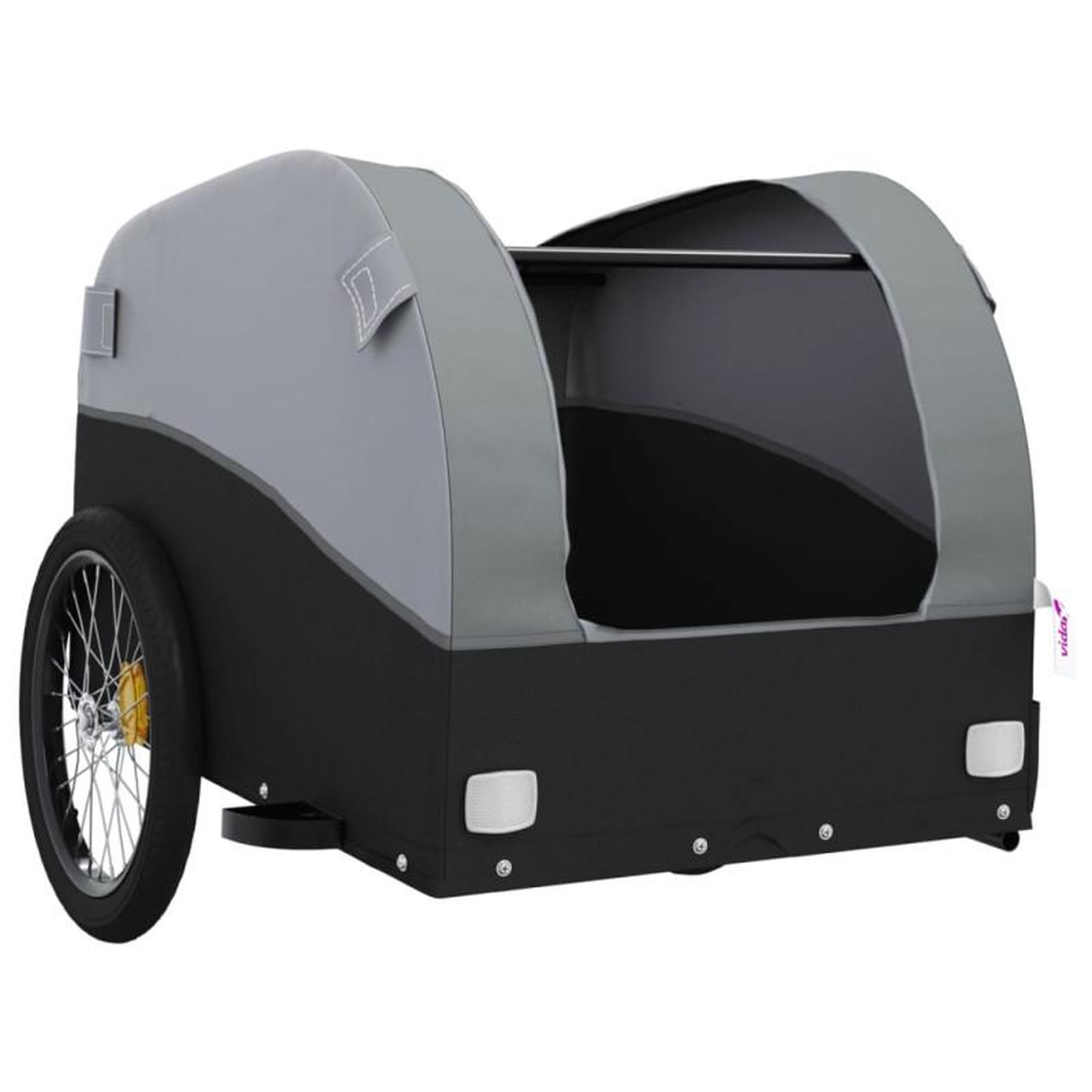 Voir la diapositive 5 : VIDAXL Remorque de vélo noir et gris 45 kg fer