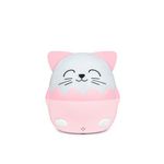 Bigben Veilleuse musicale sans fil BigBen avec projection Chat Mia Blanc et Rose