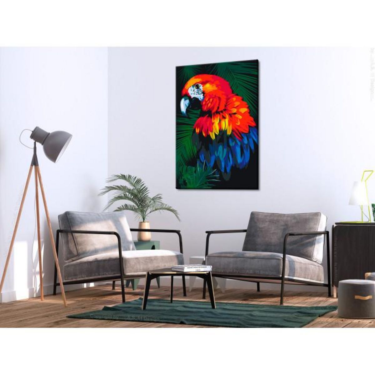 Paris Prix Tableau à Peindre Soi-Même  Perroquets  40x60cm