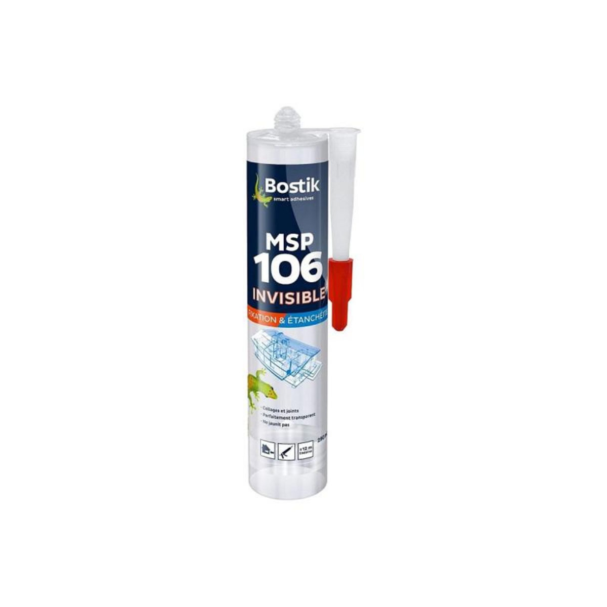 Bostik Mastic BOSTIK MSP 106 - Polymère fixation et étanchéité - transparent - 290 ml