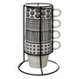 Voir la diapositive 1 : SECRET DE GOURMET Lot de 4 Mugs sur Rack  Bohemia  26cl Blanc