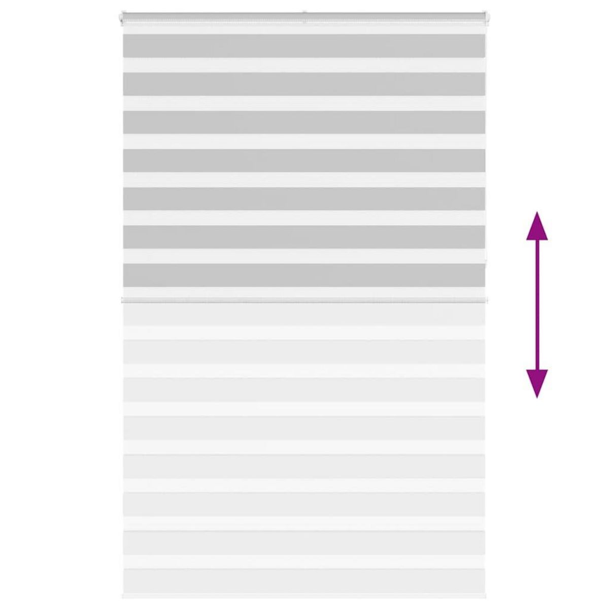 VIDAXL Store zebre gris clair largeur du tissu 135,9 cm polyester