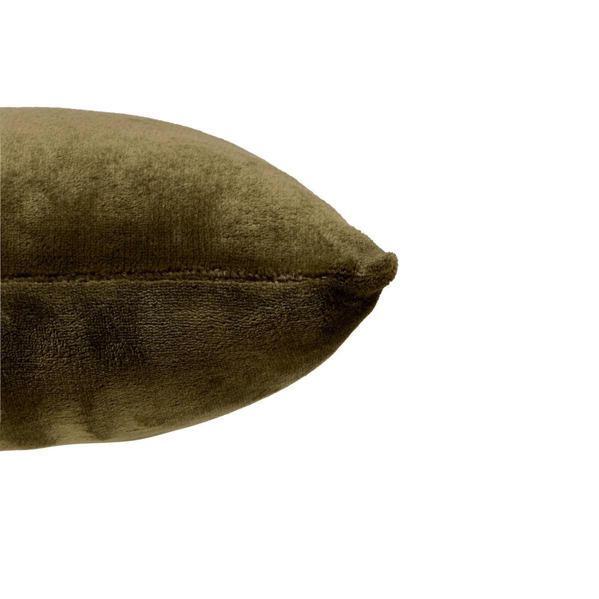 Voir la diapositive 3 : ATMOSPHERA Coussin en flanelle uni  ollis  38x38cm kaki
