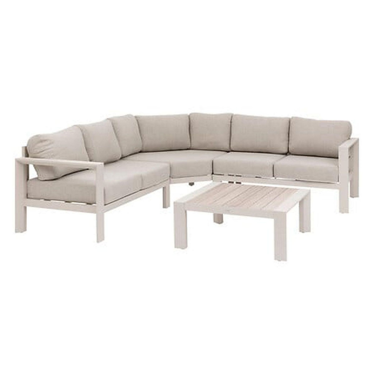 HESPERIDE Salon de jardin d'angle en aluminium 5 places EVASION