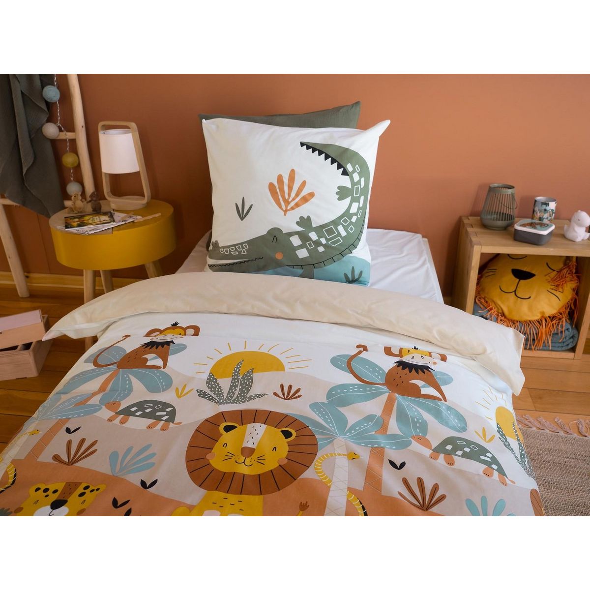 Home collection Parure de couette 2pcs 140x200cm better coton bci made in green savane