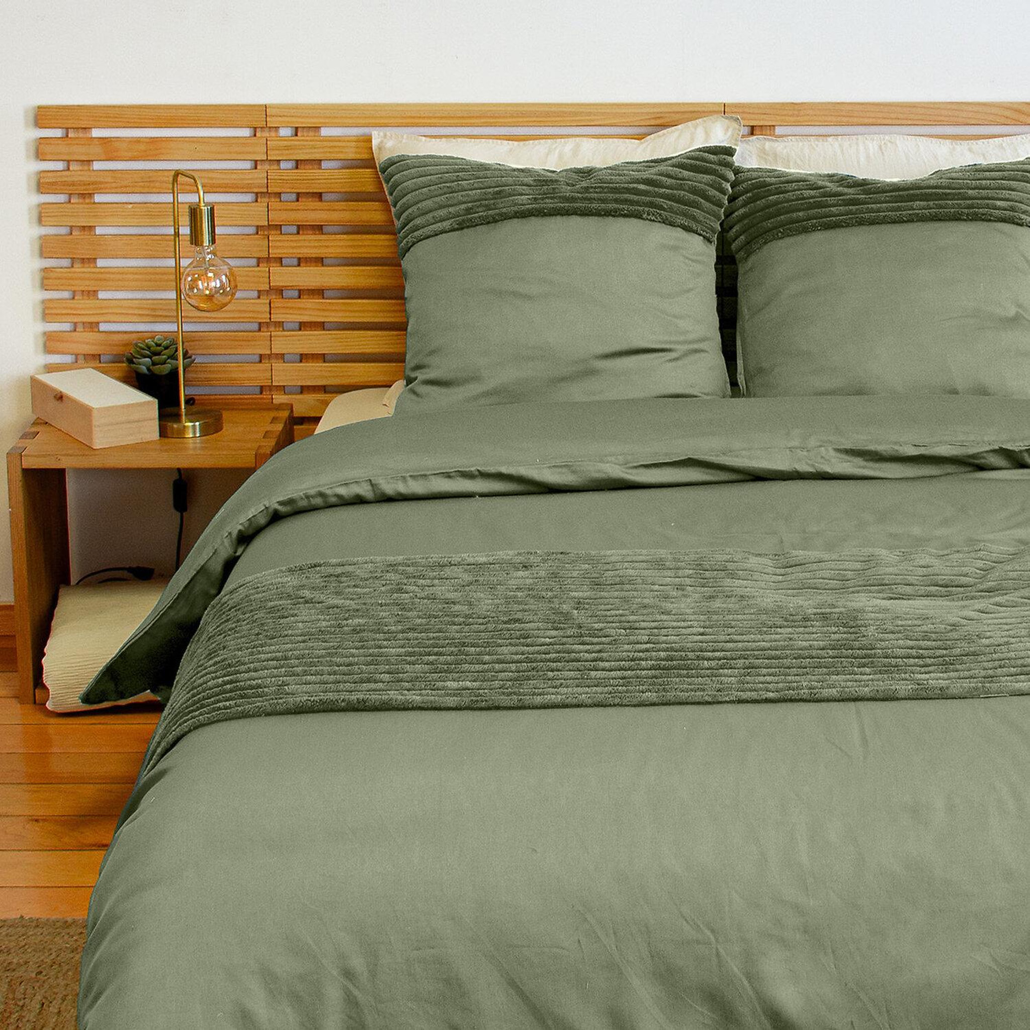Voir la diapositive 2 : Home collection Parure housse de couette microfibre et velour