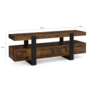 Voir la diapositive 5 : ID MARKET Meuble TV 140 cm PHOENIX avec tiroirs bois effet vieilli et noir