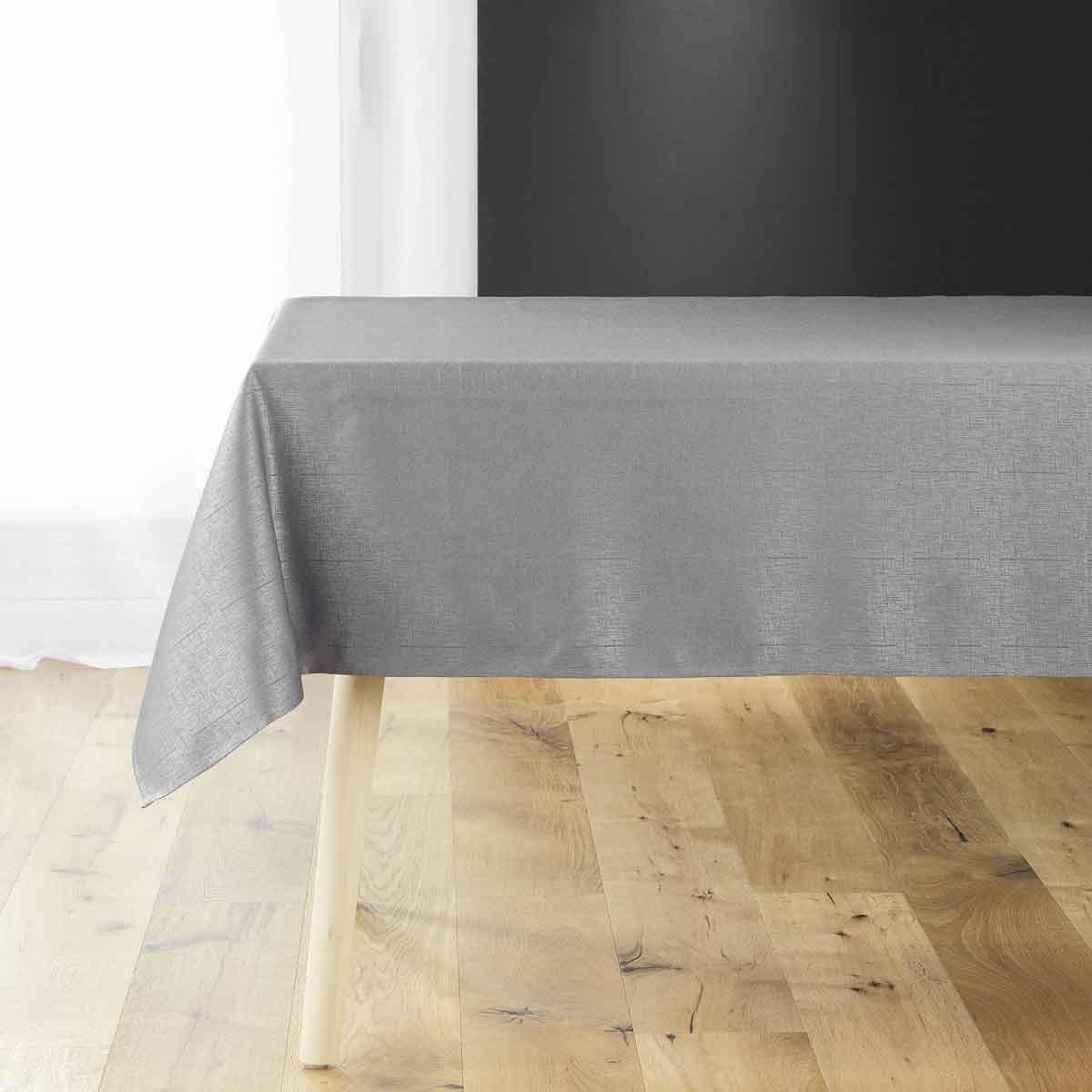Douceur d'Intérieur Nappe jacquard déco  debbie  140x240cm anthracite