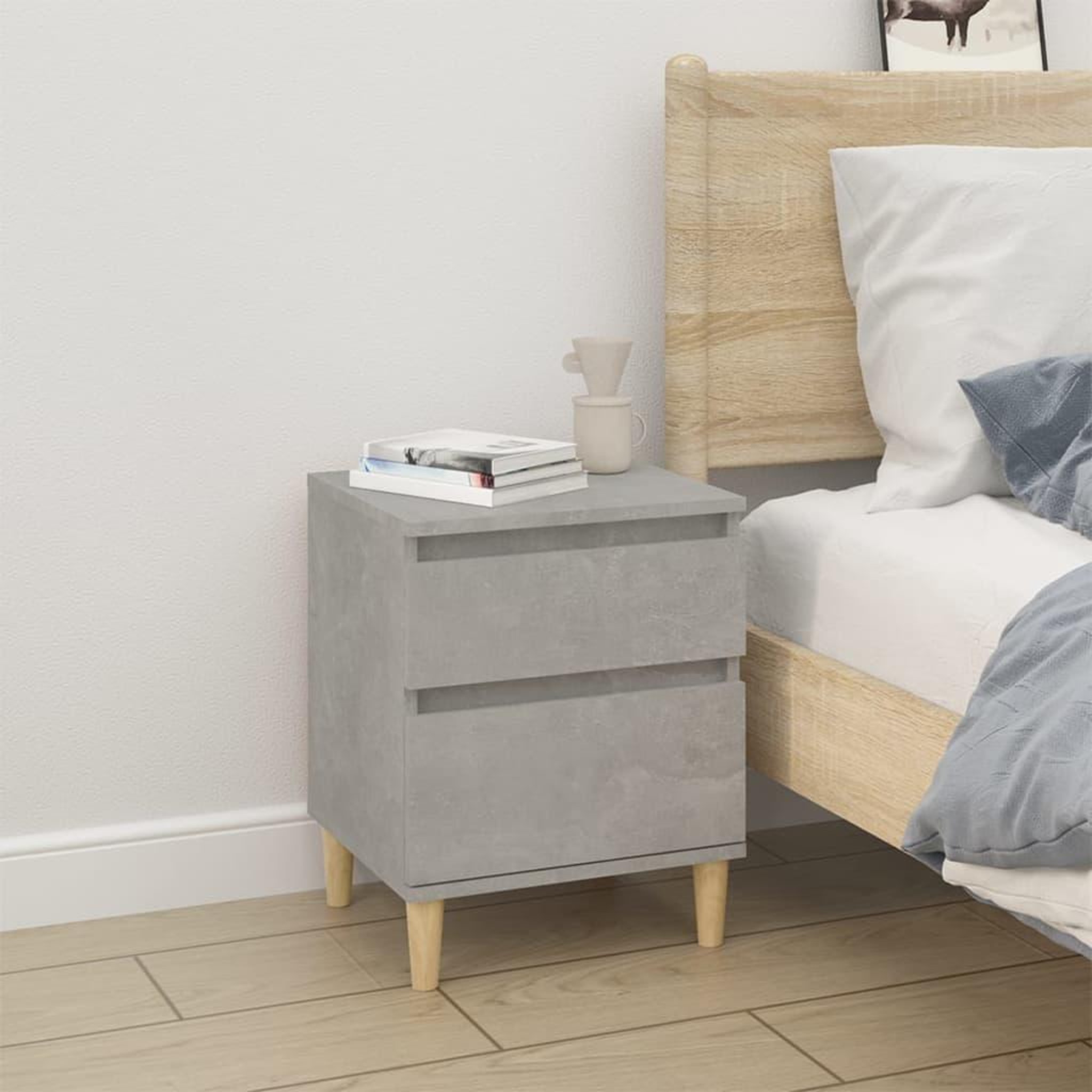 Voir la diapositive 1 : VIDAXL Table de chevet Gris beton 40x35x50 cm