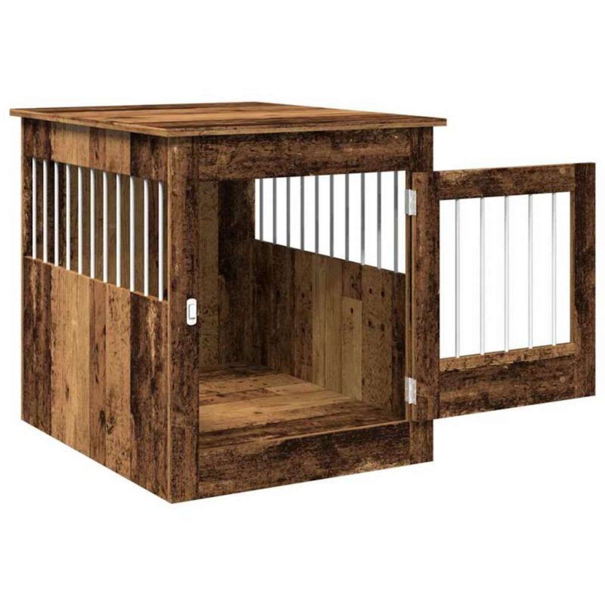 VIDAXL Meuble de cage chiens vieux bois 64,5x80x71cm bois d ingénierie