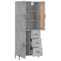 Voir la diapositive 4 : VIDAXL Buffet haut Gris beton 69,5x34x180 cm Bois d'ingenierie
