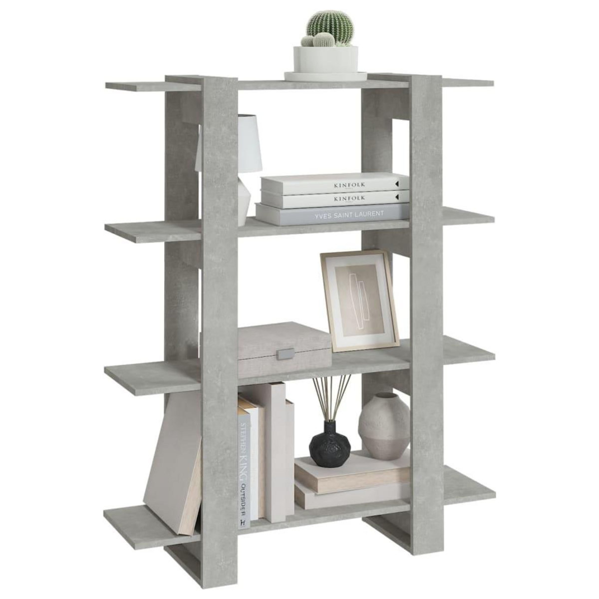 VIDAXL Bibliotheque/Separateur de piece Gris beton 100x30x123,5 cm