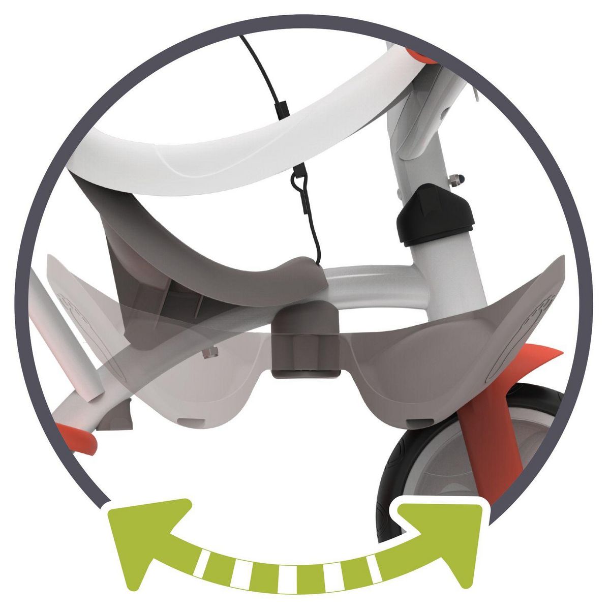 SMOBY Tricycle rouge 3 en 1 Baby Balade