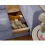 Voir la diapositive 3 : BEST MOBILIER Cristal - fauteuil - convertible avec coffre - en velours texturé
