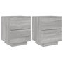 Voir la diapositive 2 : VIDAXL Armoires de chevet et lumieres LED 2 pcs sonoma gris