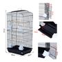 Voir la diapositive 3 : PAWHUT PawHut Cage à oiseaux volière avec mangeoires perchoirs plateau amovible dim. 48L x 36l x 91H cm métal PS noir