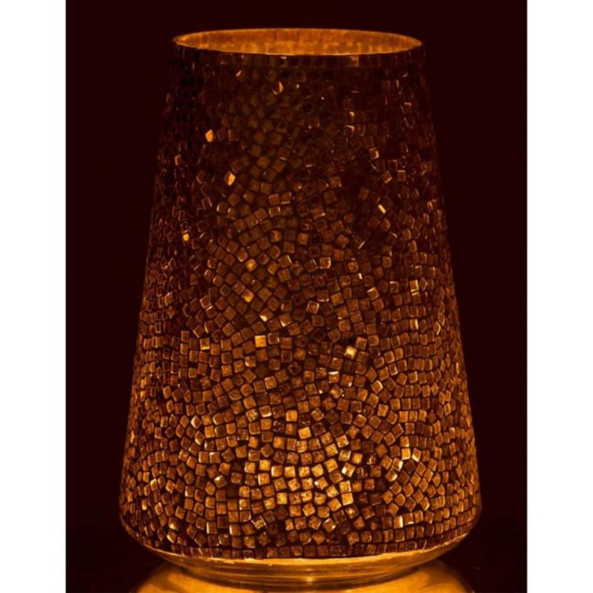 Paris Prix Photophore en Verre  Mosaïques Déco  30cm Argent