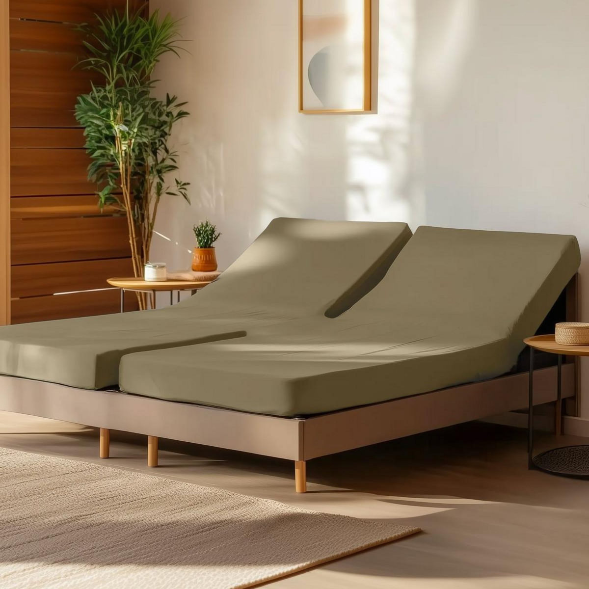 Sensei Maison Drap housse en percale de coton pour lit articulé SOFT PERCALE