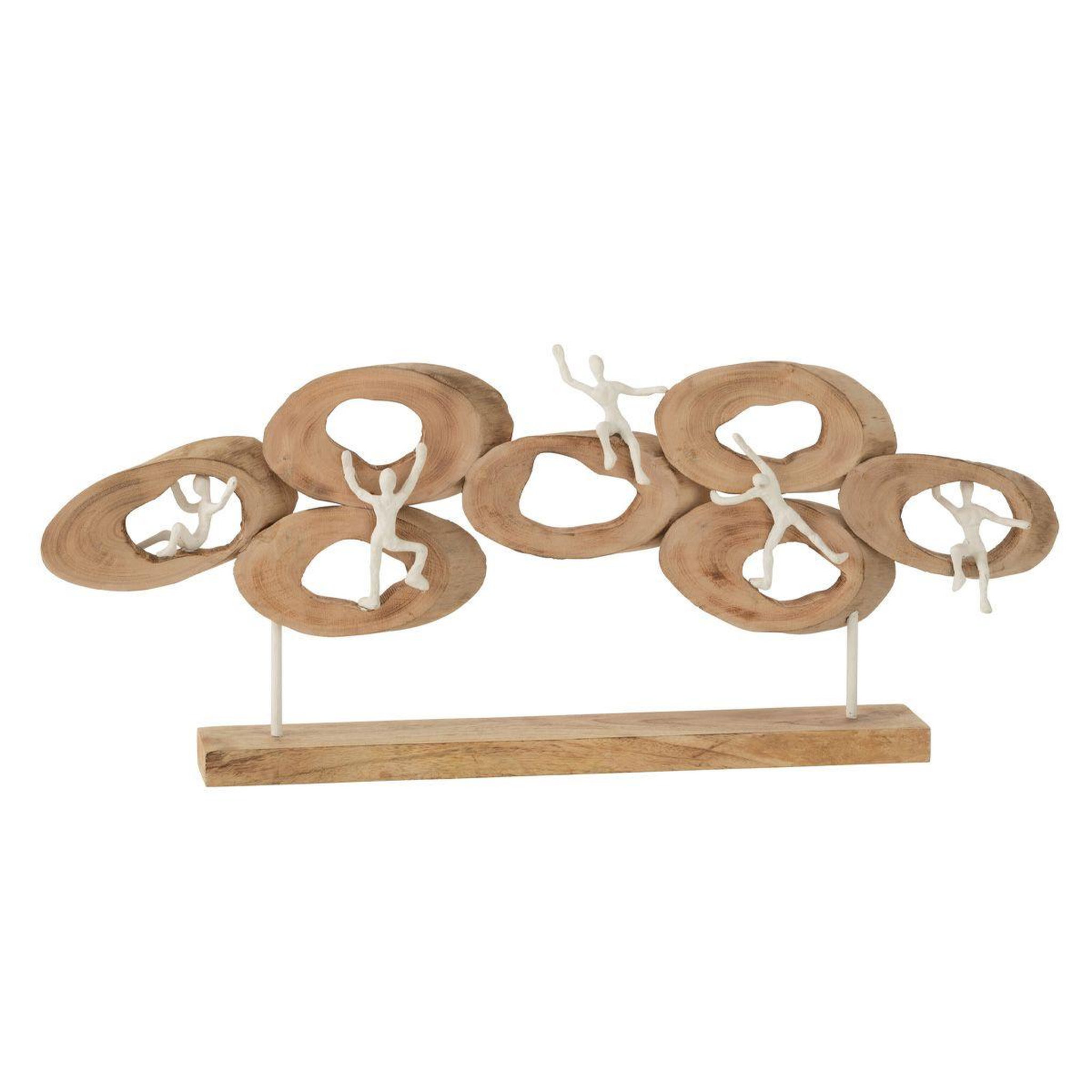 J-LINE Statuette déco 5 personnages  cercle  73cm naturel