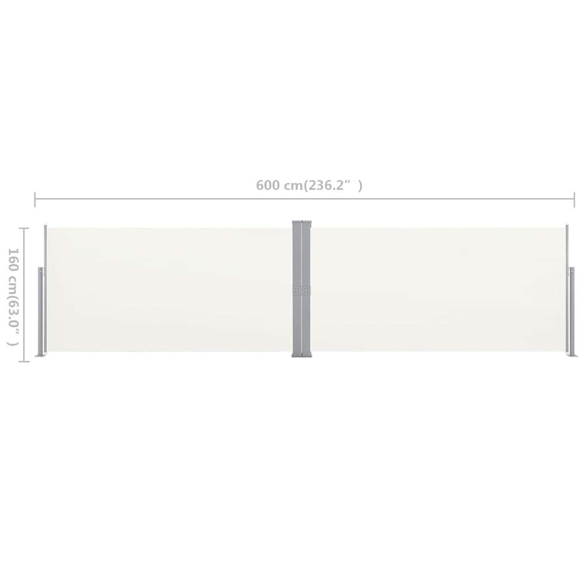 Voir la diapositive 6 : VIDAXL Auvent lateral retractable 160x600 cm creme