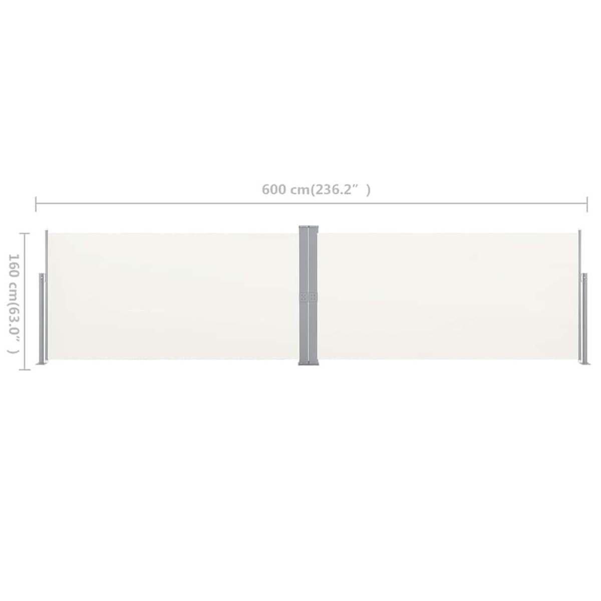 VIDAXL Auvent lateral retractable 160x600 cm Creme