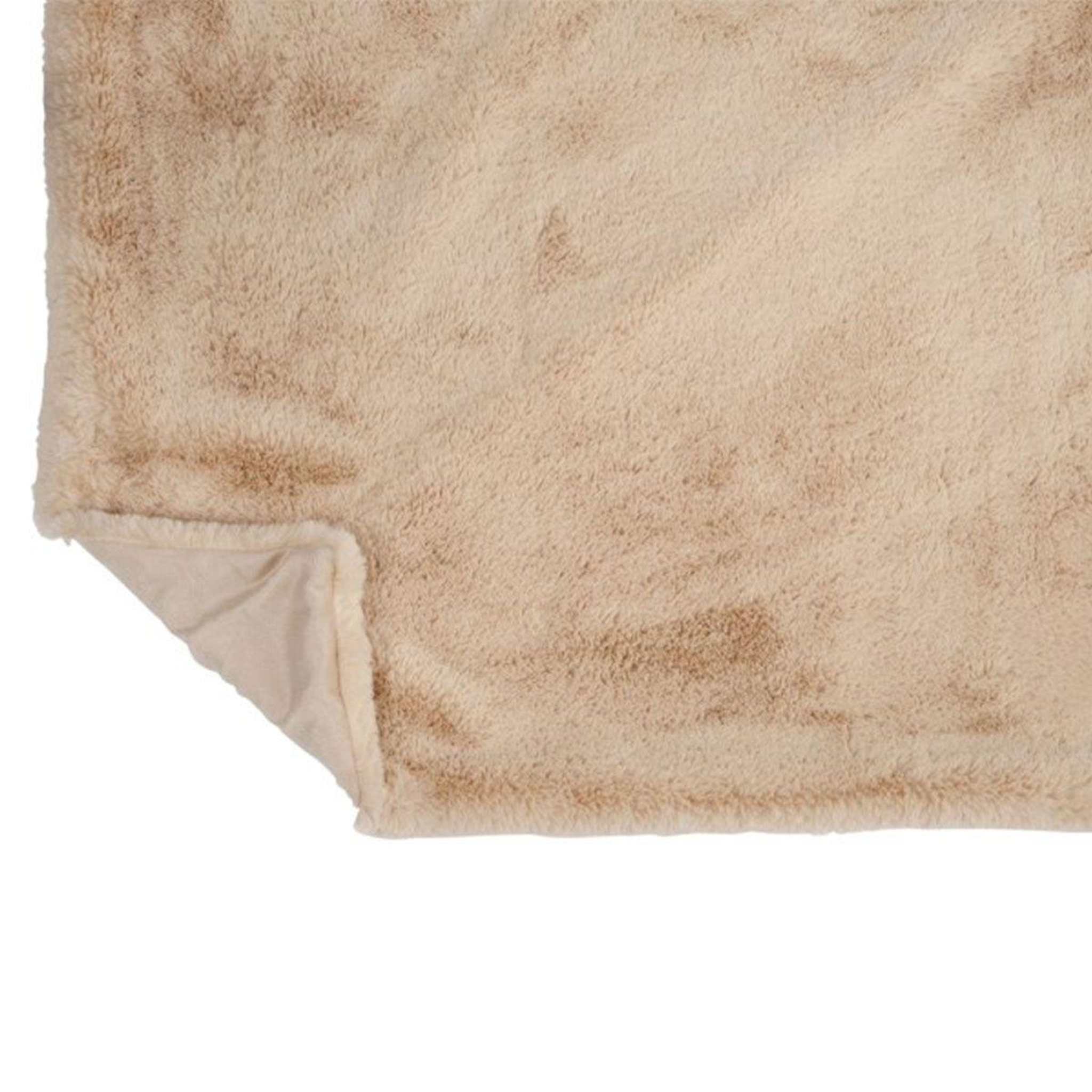 Voir la diapositive 3 : J-LINE Plaid imitation fourrure  cutie  130x180cm beige