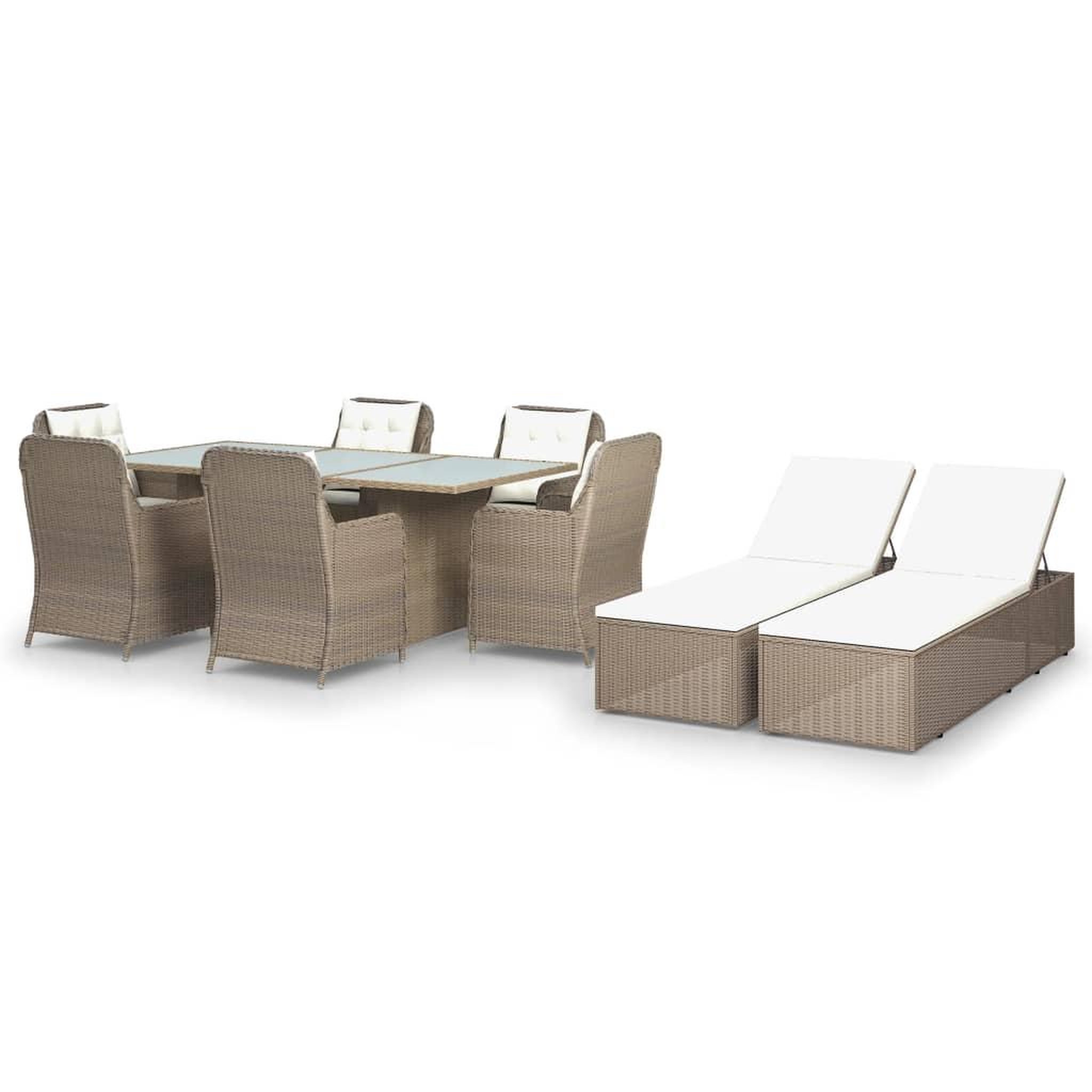 Voir la diapositive 2 : VIDAXL Ensemble a manger de jardin 9 pcs Resine tressee Marron