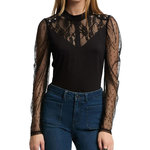 MORGAN T-Shirt Manches Longues Noir Femme Morgan TSAGE. Coloris disponibles : Noir