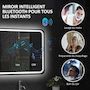 Voir la diapositive 4 : HOMCOM Miroir lumineux LED salle de bain Bluetooth 50x70cm - horloge numérique, antibuée, tactile, réglable - verre trempé 4 mm
