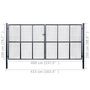 Voir la diapositive 6 : VIDAXL Portail en maille de jardin Acier galvanise 400 x 200 cm Gris