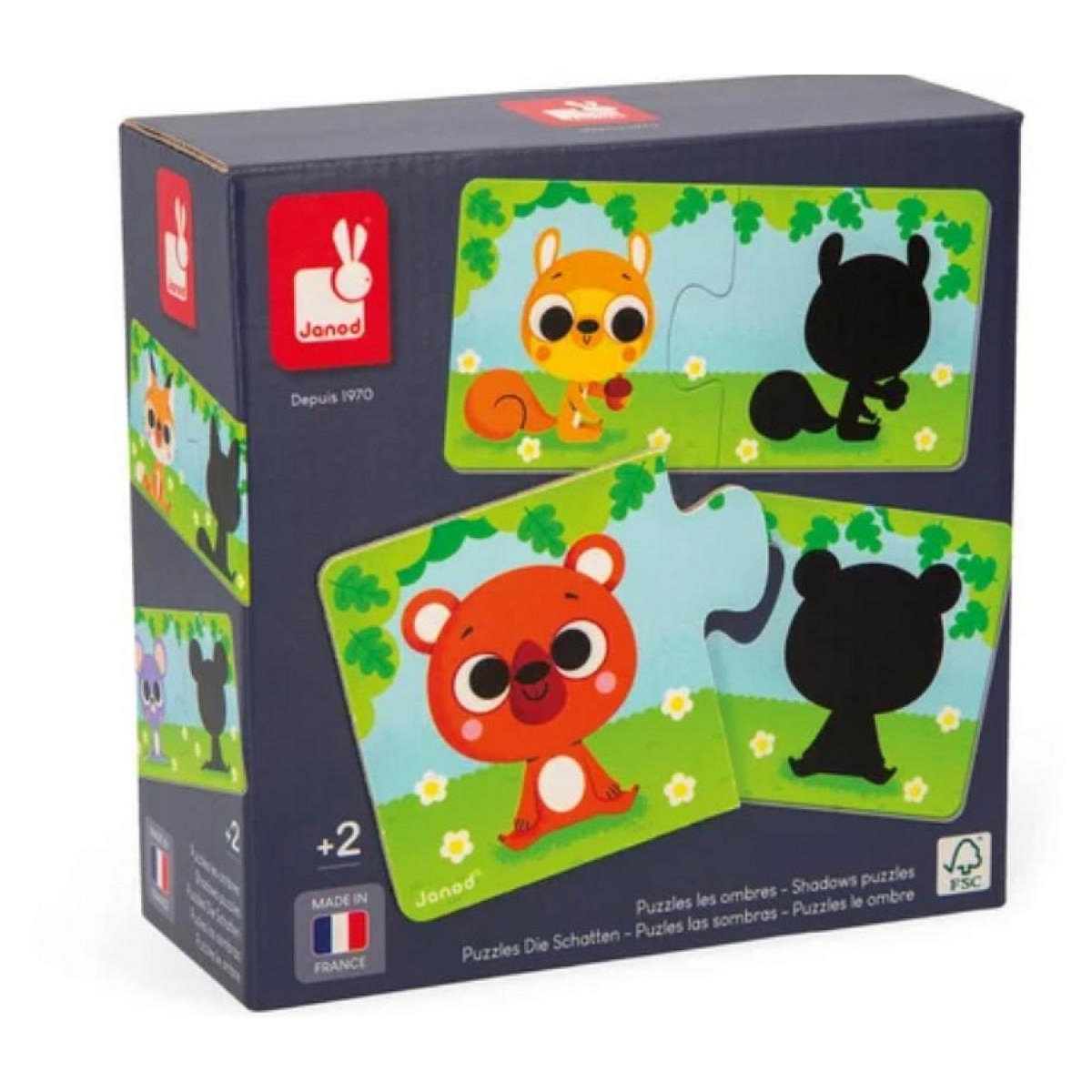 Juratoys-Janod Puzzle Les animaux et leur ombre - Janod