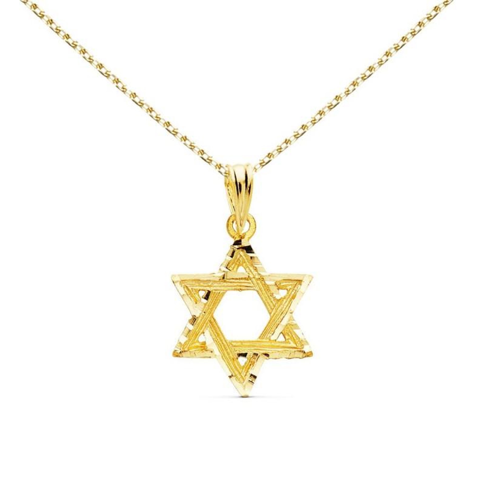 L'ATELIER D'AZUR Collier - Pendentif Or 18 Carats 750/000 Etoile de David - Chaine Dorée