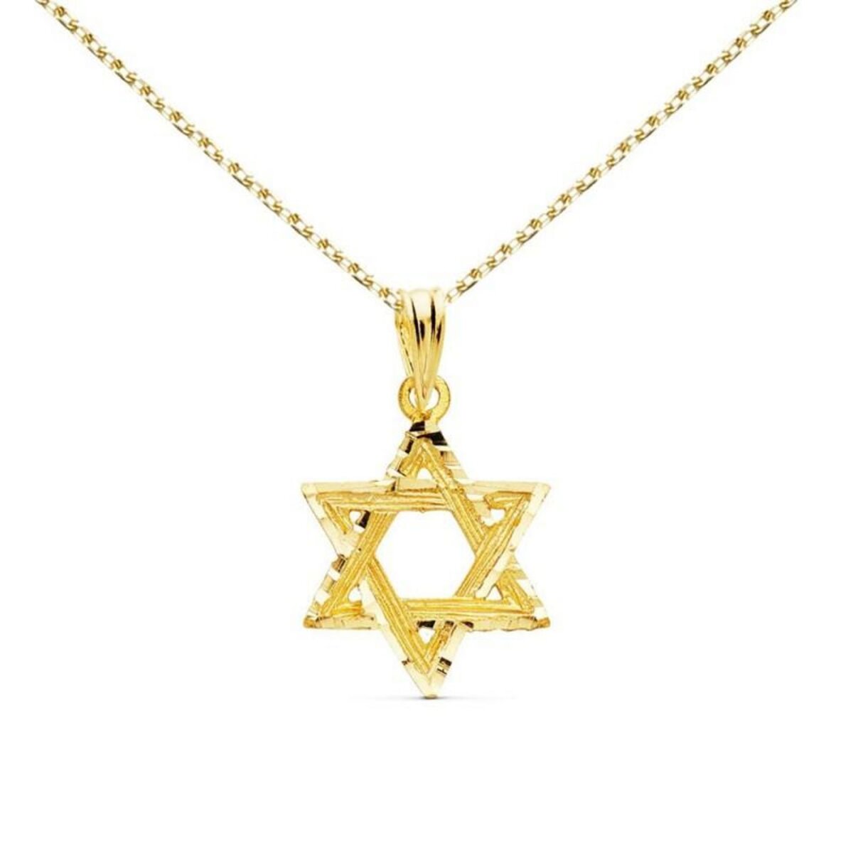 L'ATELIER D'AZUR Collier - Pendentif Or 18 Carats 750/000 Etoile de David - Chaine Dorée