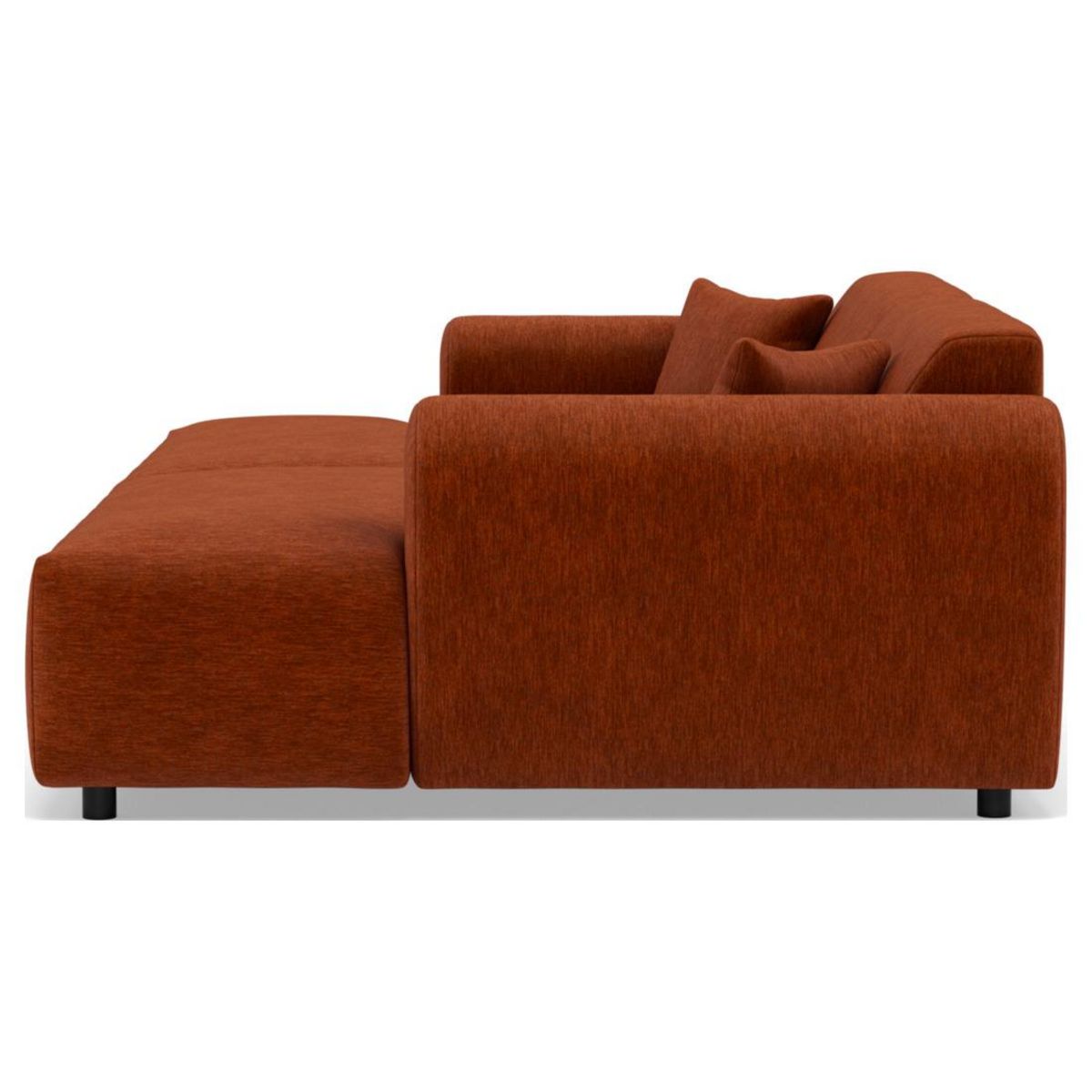 LISA DESIGN Aumance - canapé droit 4 places avec double méridienne assise profonde en velours texturé